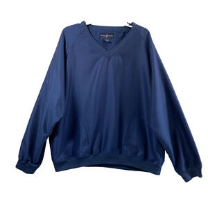 Arnold‎ Palmer Golf Jacket Mens Large Blue Long Sleeve Pockets Pullover V Neck
